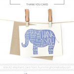 Printable Elephant Thank You Card | Printables | The Best Downloads   Free Printable Baby Shower Card