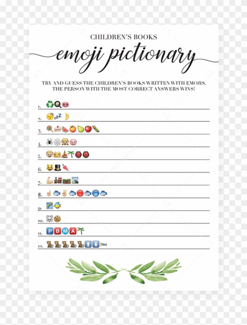 Printable Emoji Pictionary Baby Shower Games Instant - Emoji Baby - Emoji Bridal Shower Game Free Printable