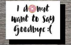 Printable Farewell Card /printable Goodbye Card – I Donut Want To – Free Printable Farewell Card For Coworker