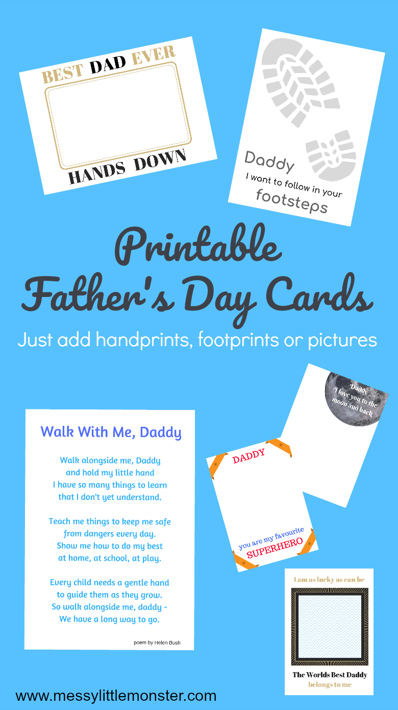 Printable Father&amp;#039;s Day Cards - Just Add Handprints And Footprints - Free Printable Fathers Day Cards For Preschoolers