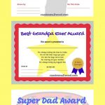 Printable Father's Day Certificates Of Appreciation  Gifts For Dad   Grandparents Certificate Free Printable