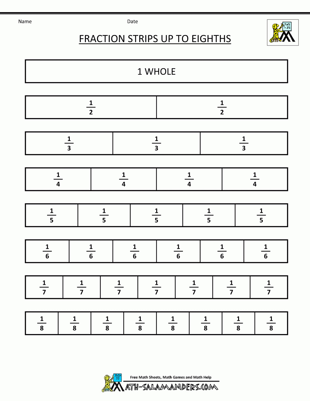 Free Printable Fraction Worksheet Free Kindergarten Math Worksheet