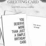 Printable Funny Birthday Card For Him Instant Download // Simple   Free Printable Funny Birthday Cards For Coworkers