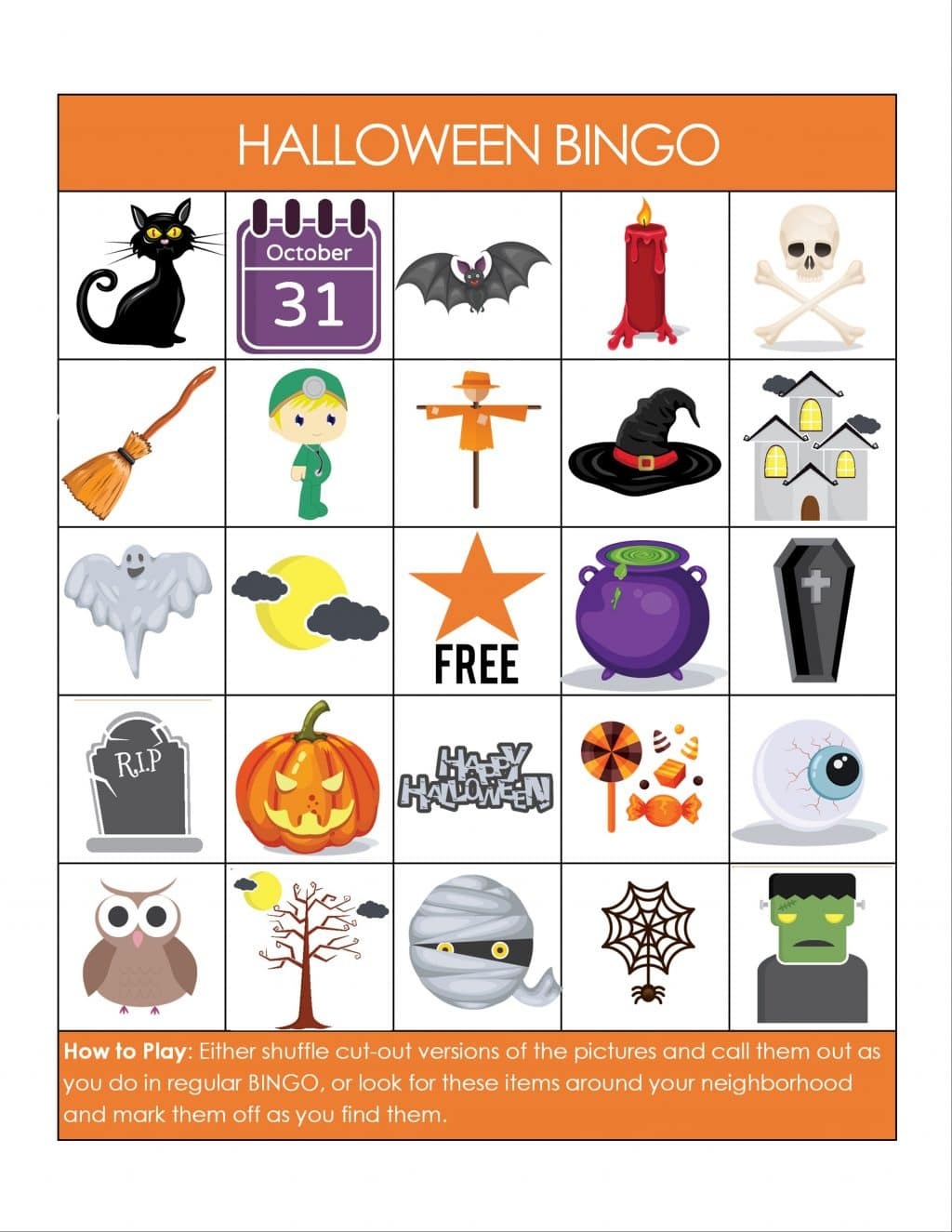 Printable Halloween Bingo Game - Glue Sticks And Gumdrops - Free Printable Halloween Bingo