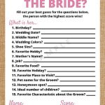 Printable How Well Do You Know The Bride Bridal Shower Game   This   How Well Do You Know The Bride Free Printable