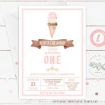 Printable Ice Cream Party Invitation  White   Anna & Ivey   Ice Cream Party Invitations Printable Free