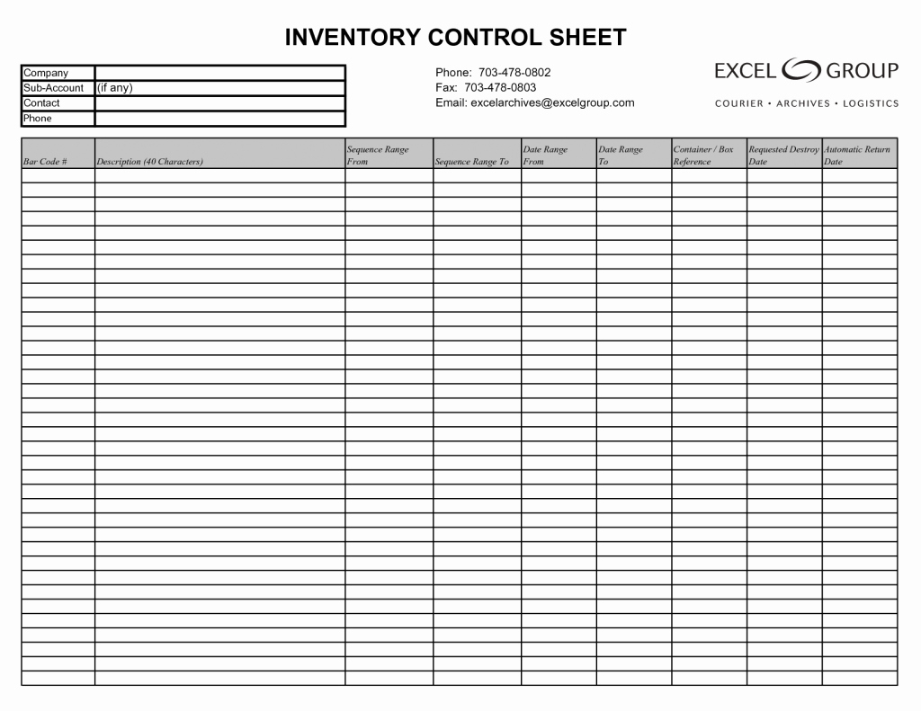 Printable Inventory List Template Awesome Inventory List Templates - Free Printable Inventory Sheets