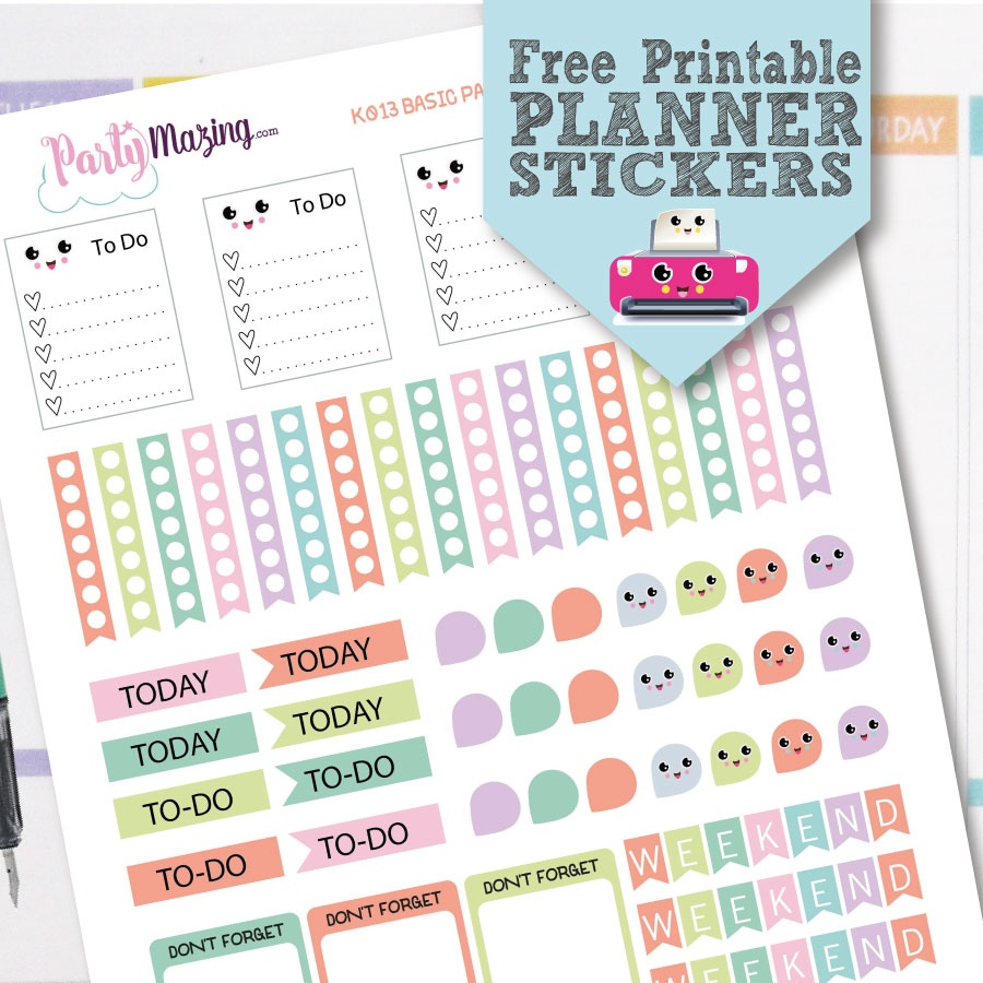 Printable Kawaii Planner Stickers - Free Download - Partymazing - Free Printable Kawaii Stickers