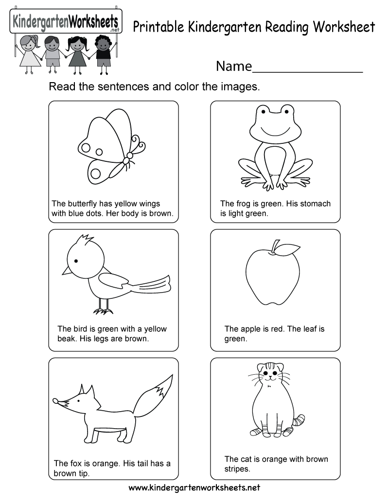 Printable Kindergarten Reading Worksheet - Free English Worksheet - Free Printable English Reading Worksheets For Kindergarten