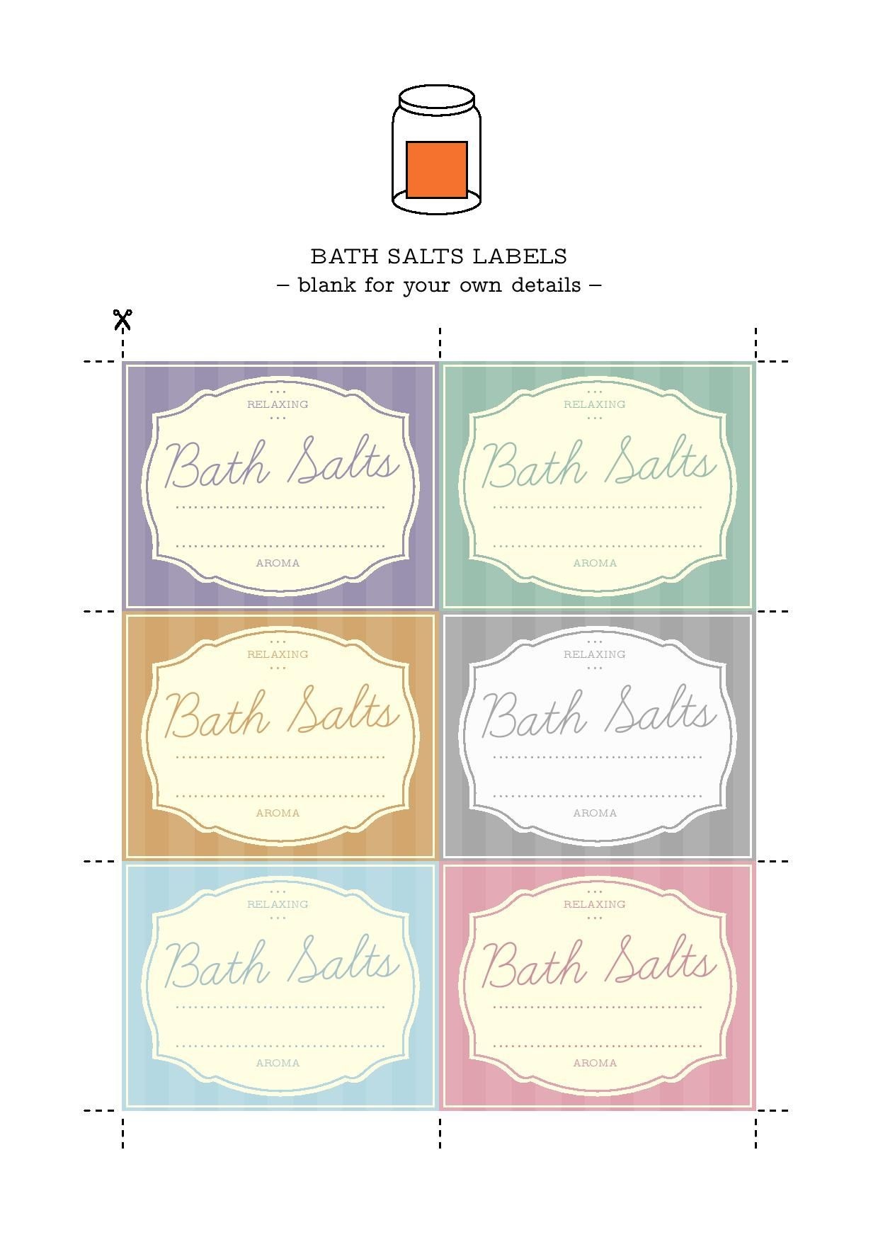 Printable Labels To Help You Organise Your Bath Salts | Essential - Spa In A Jar Free Printable Labels