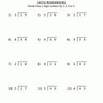 Printable Long Division Worksheets. With Remainders And Without   Free Printable Long Division Worksheets 5Th Grade