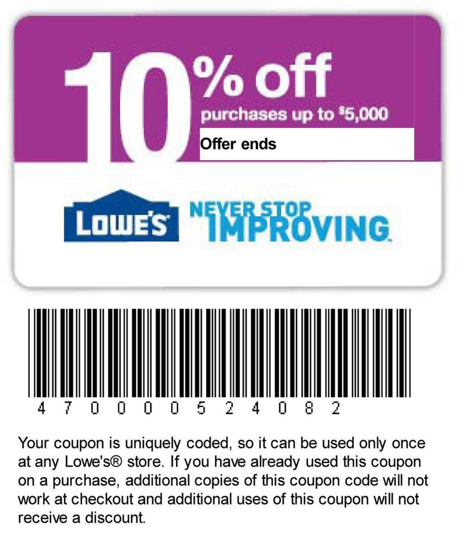 Printable Lowes Coupon 20% Off &amp;amp;10 Off Codes December 2016 - Free Printable Lowes Coupons