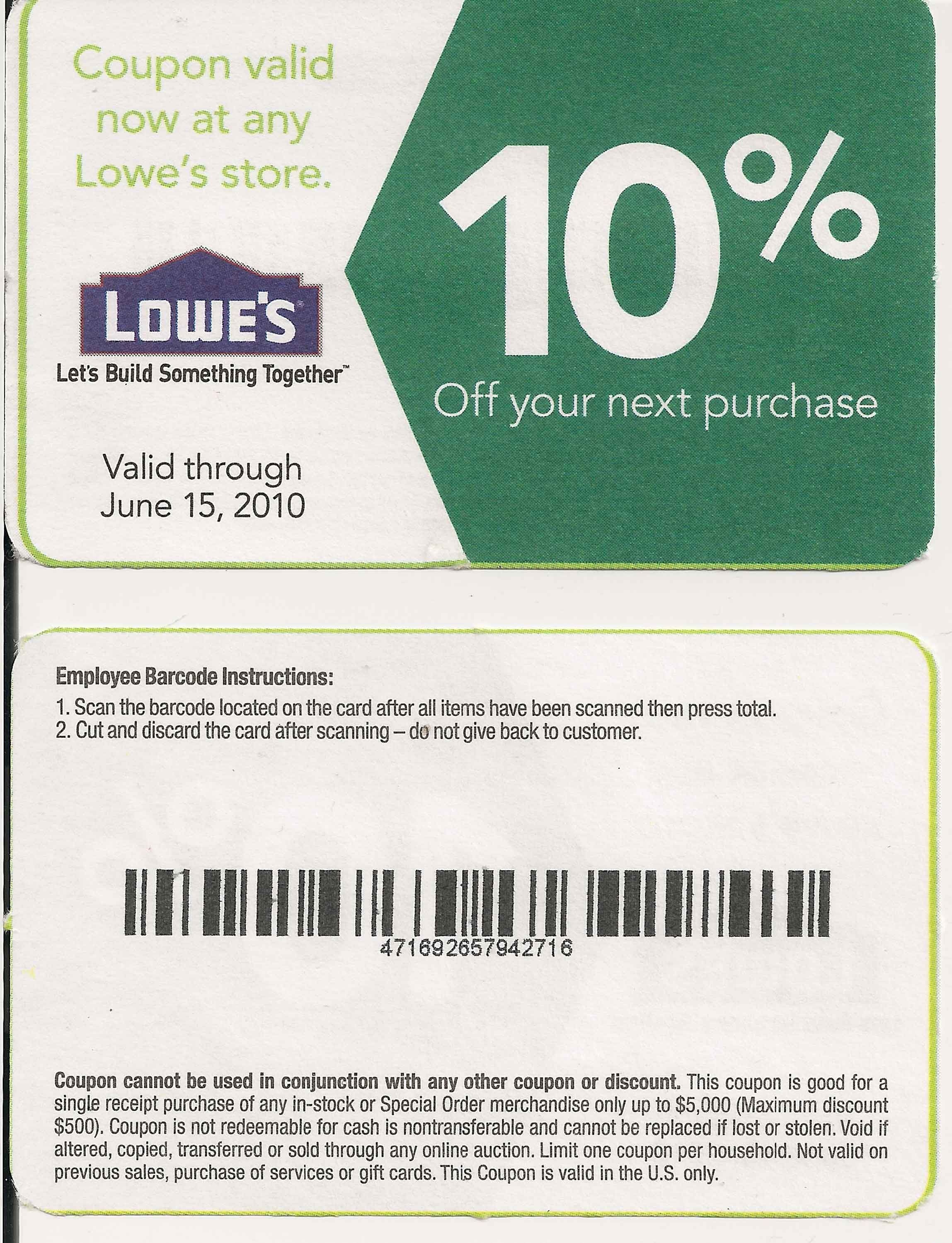 Printable Coupon For Lowes