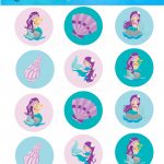 Printable Mermaid Cupcake Toppers Digital Mermaid Rounds | Etsy   Free Printable Mermaid Cupcake Toppers