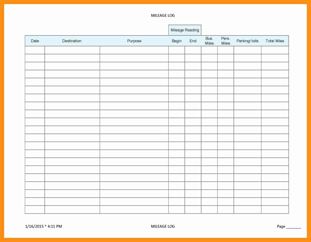 Printable Mileage Log 2017 Luxury Printable Mileage Log Template - Free Printable Mileage Log