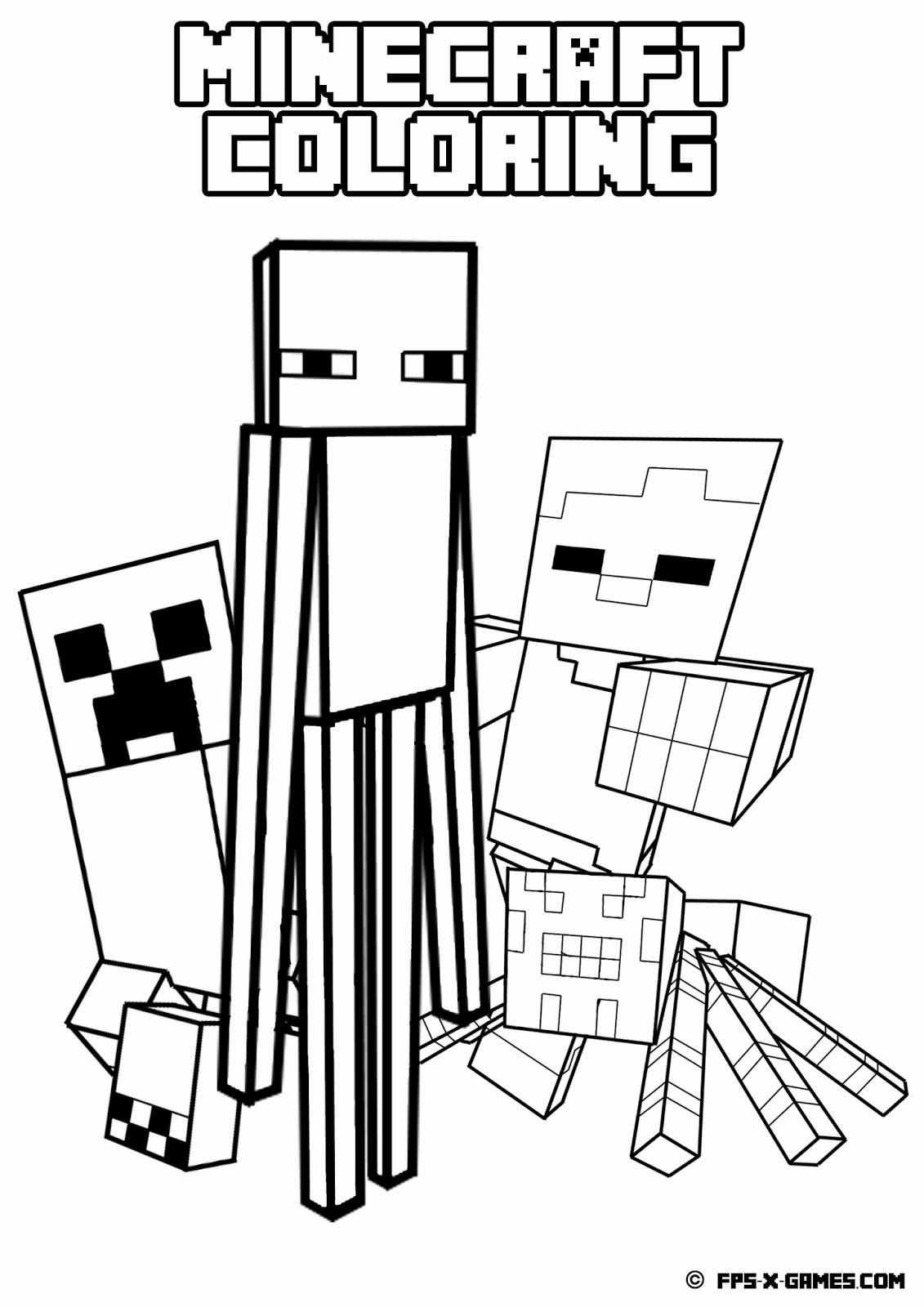 Printable Minecraft Coloring - Mob | Printables | Minecraft Coloring - Free Printable Minecraft Activity Pages