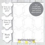 Printable Mini Onesie Baby Shower Favor Tags From Our | Etsy   Free Printable Onesie Pattern