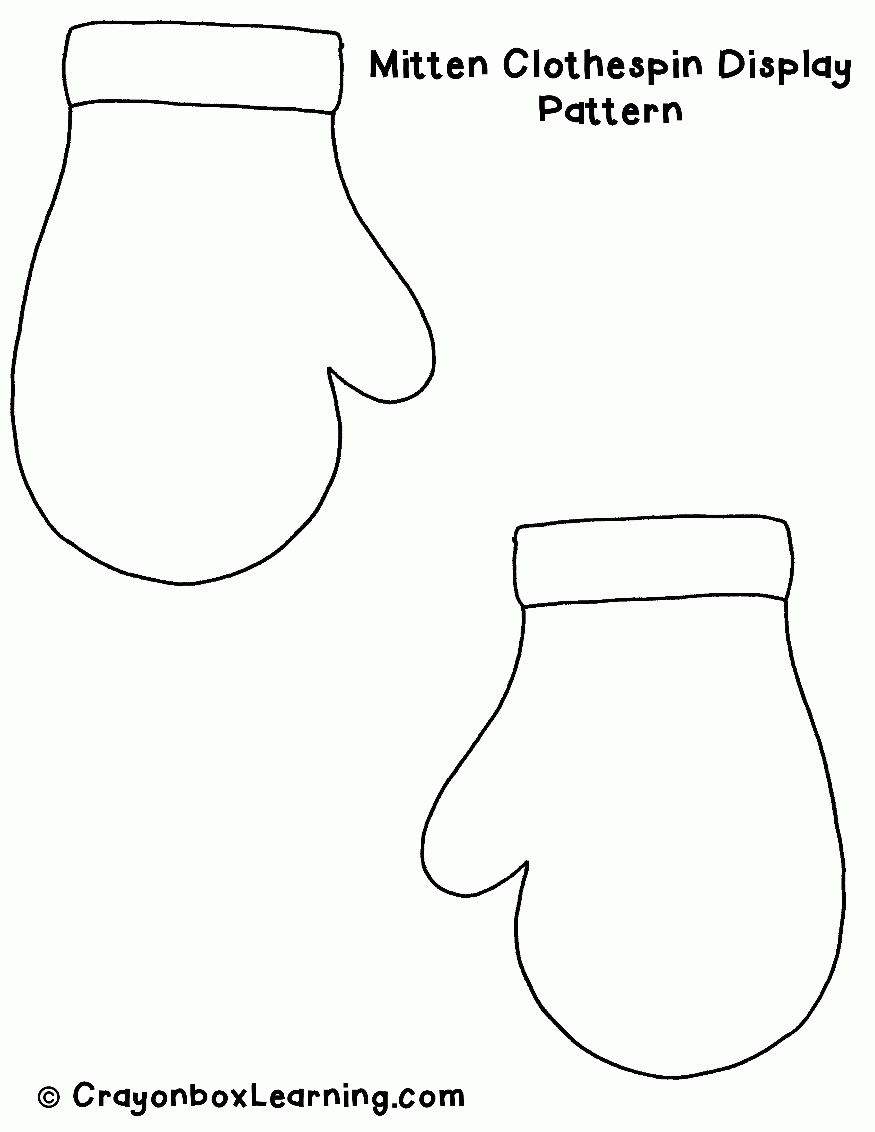 Mitten Printable Pattern