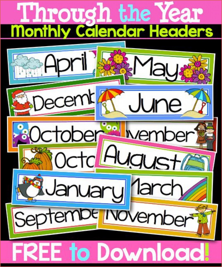 Printable Months Of The Year Labels Online Calendar Printable - Free Printable Months Of The Year Labels