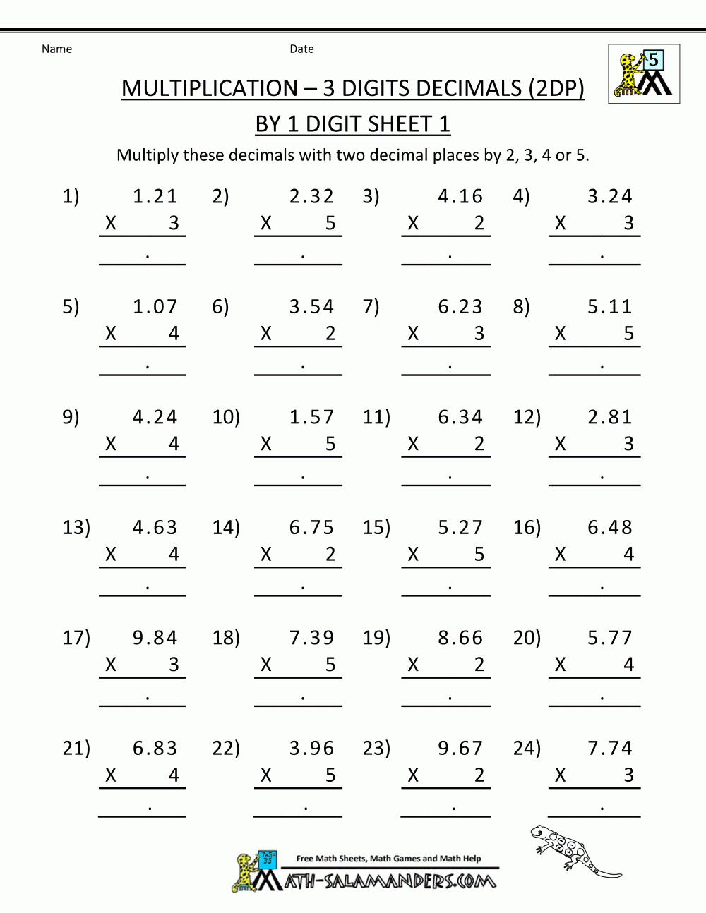 Printable Multiplication Sheet 5Th Grade - Free Printable Multiplication Worksheets For 5Th Grade