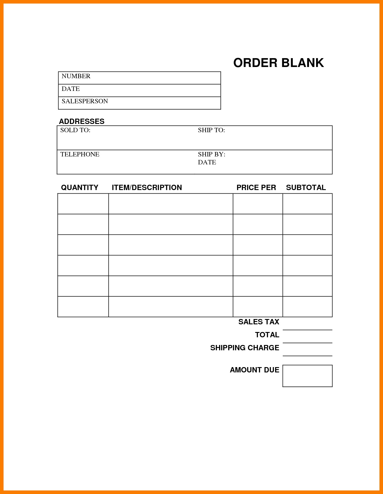Printable Order Form Template | 2018 Yearly Calendar - Free Printable Scentsy Order Forms