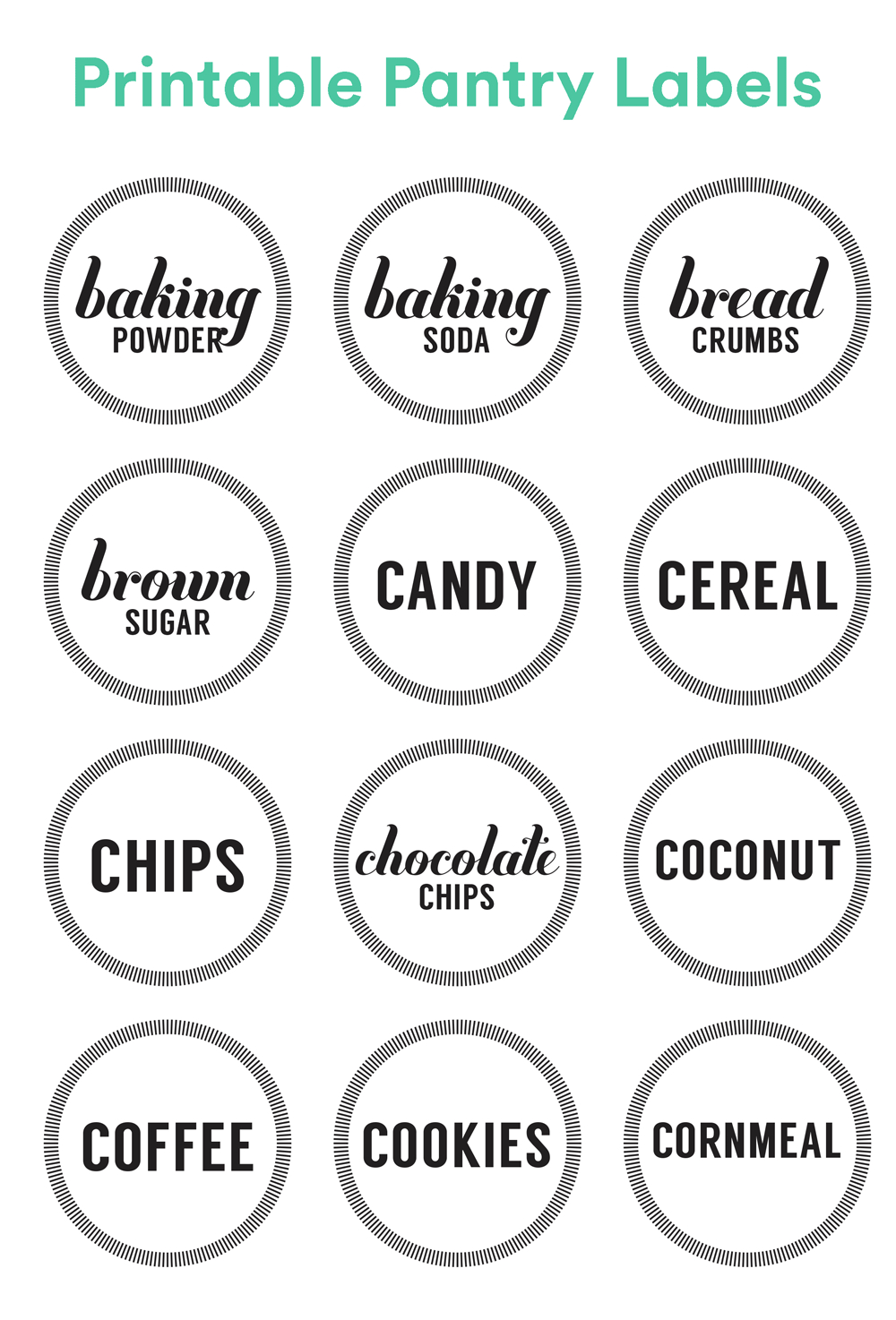 Printable Pantry Labels - Free Printable Pantry Labels