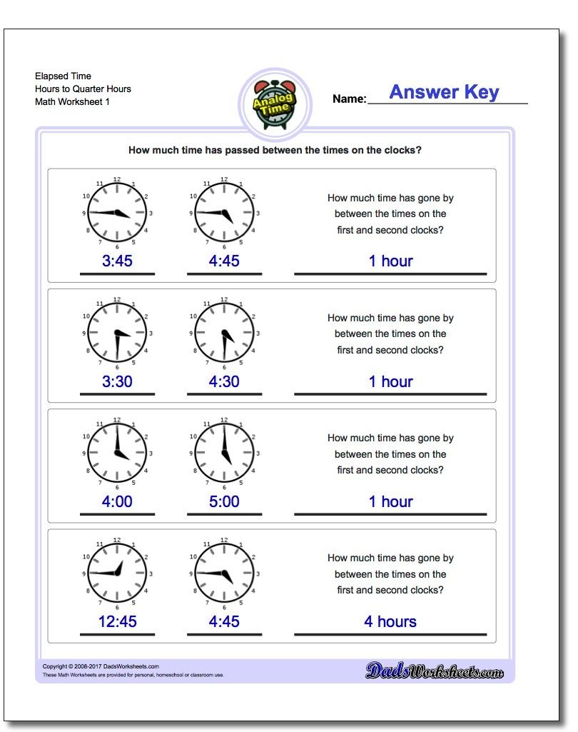 Printable Pdf Analog Elapsed Time Worksheets | Math Worksheets - Elapsed Time Worksheets Free Printable