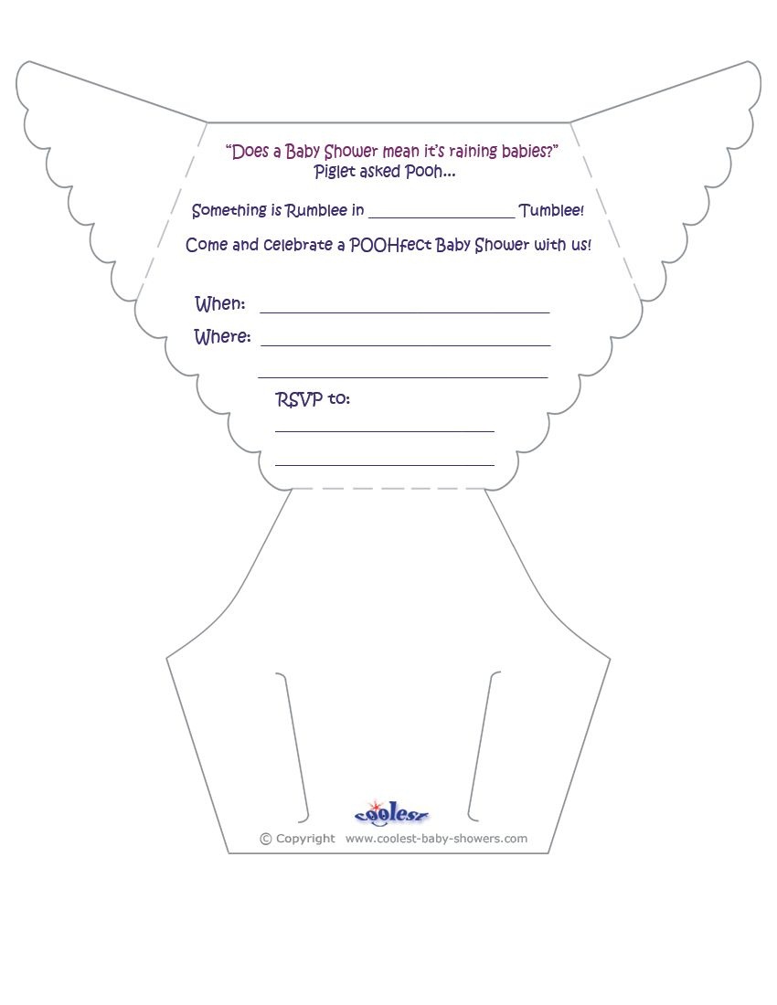 Printable Pooh Diaper Invitations - Coolest Free Printables | Diy - Free Printable Diaper Invitation Template