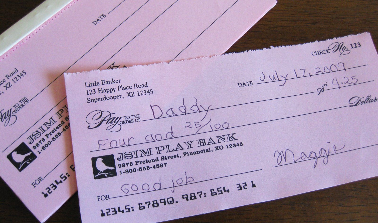 Cheque for Kids to Print. Check. Pretend Ferry tickets Kids Printables.