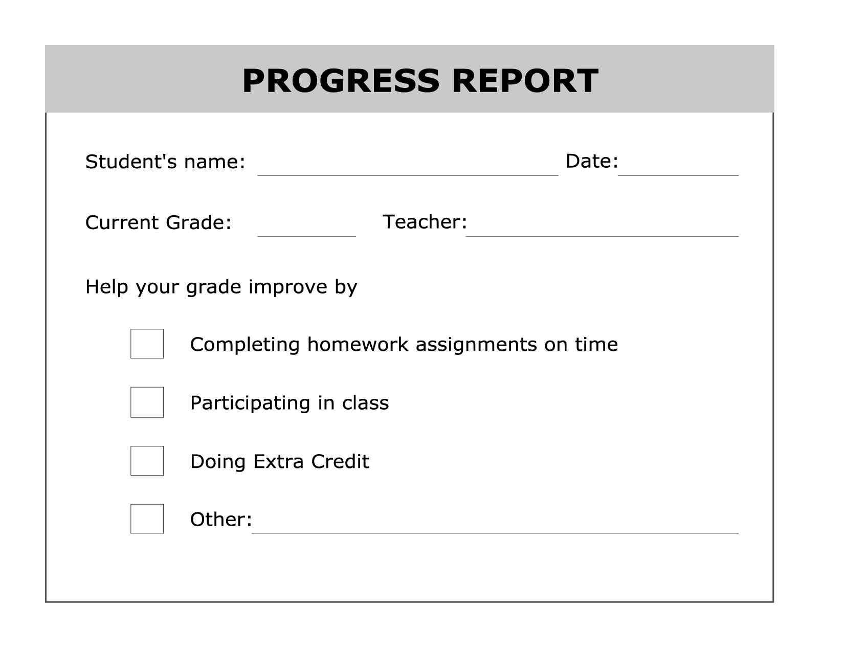 Printable Progress Report Template | Good Ideas | Progress Report - Free Printable Preschool Report Cards