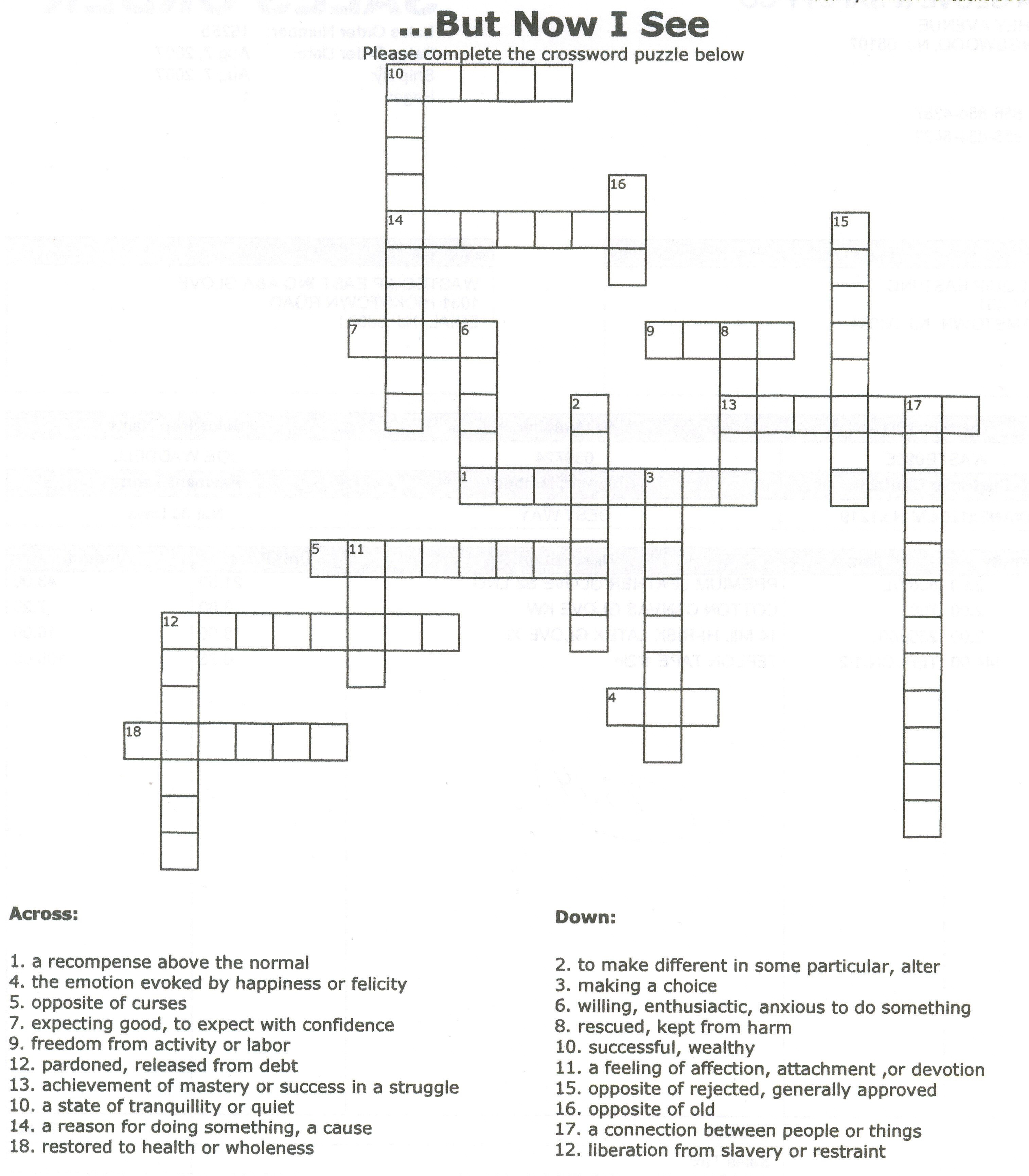 Printable Puzzles For Adults | Free Printable Crossword Puzzle For - Free Printable Puzzles