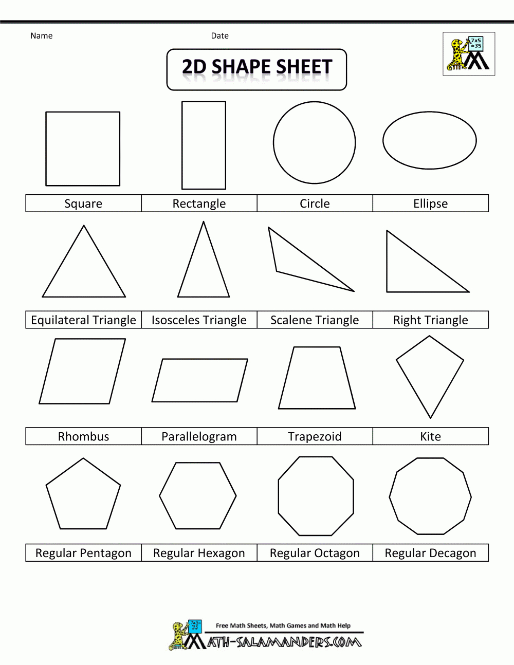 Printable Shapes 2D And 3D - Free Printable Geometric Shapes