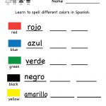 Printable Spanish Worksheet   Free Kindergarten Learning Worksheet   Free Printable Spanish Numbers