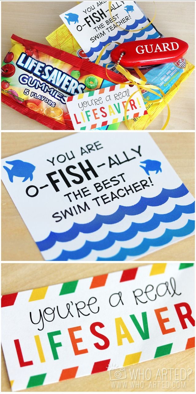 Printable Swim Instructor Gift Tags. Attach To Lifesavers And - Free Printable Lifesaver Tags