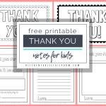 Printable Thank You Cards For Kids   The Kitchen Table Classroom   Free Printable Thank You Tags Template