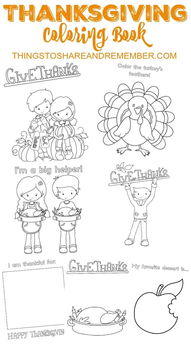 Printable Thanksgiving Coloring Book - Free Thanksgiving Mini Book Printable