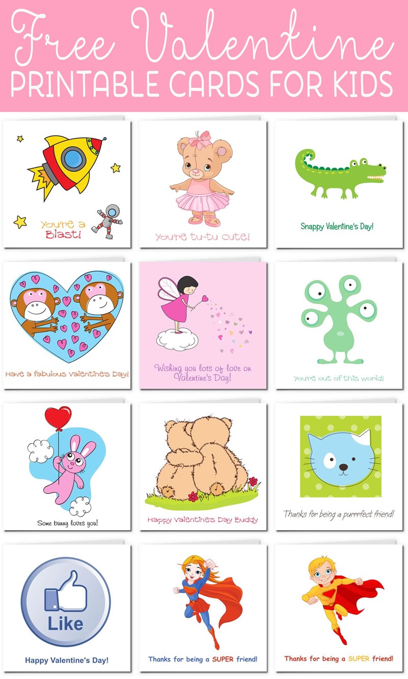 Printable Valentine Cards For Kids - Free Printable Picture Cards