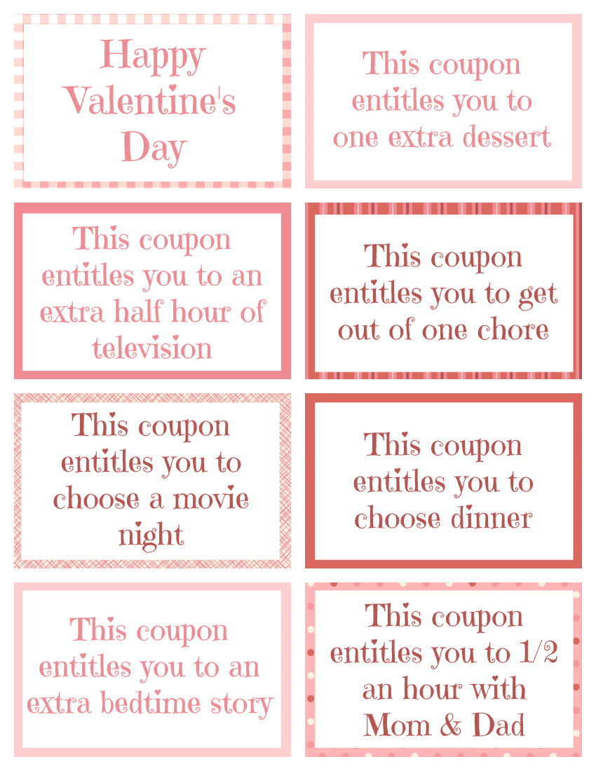 Printable Valentine Coupon Book For Kids - Free Printable Valentine Books