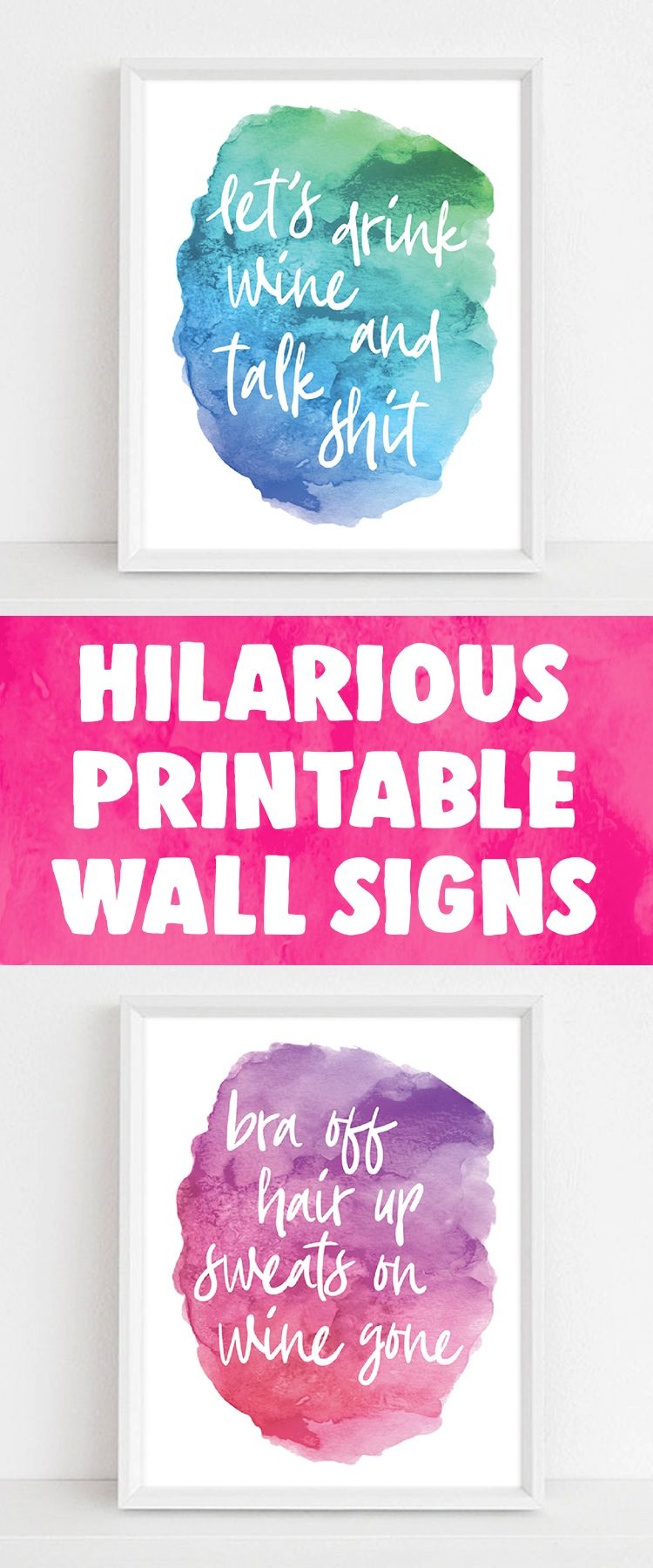 Printable Wall Art | Emerald And Mint Designs | Funny Home Decor - Free Printable Funny Signs