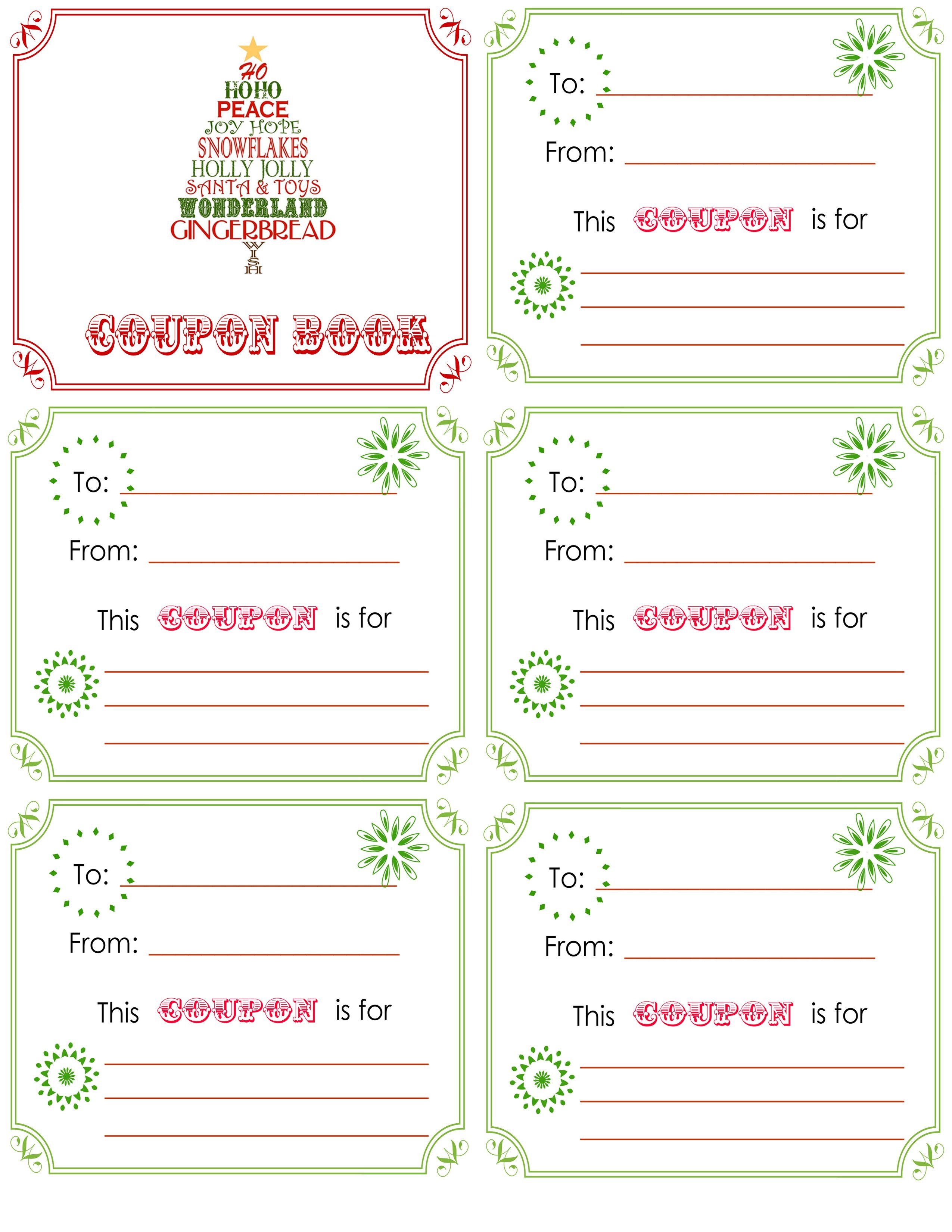 Printable+Christmas+Coupon+Book+Template | Crafts | Christmas - Free Printable Xmas Gift Certificates