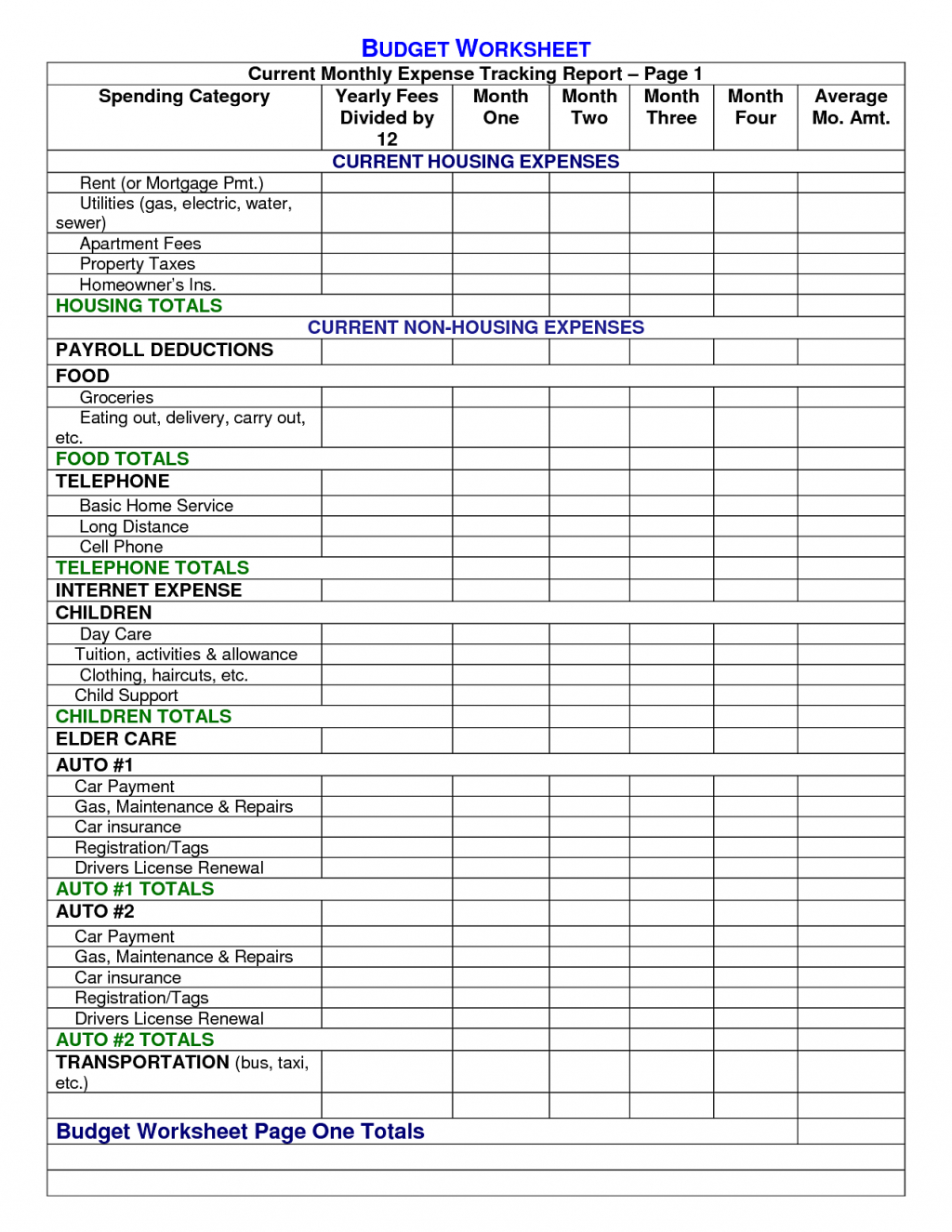 Printables Sample Household Budget Worksheet Safarmediapps Best - Free Printable Monthly Household Budget Sheet