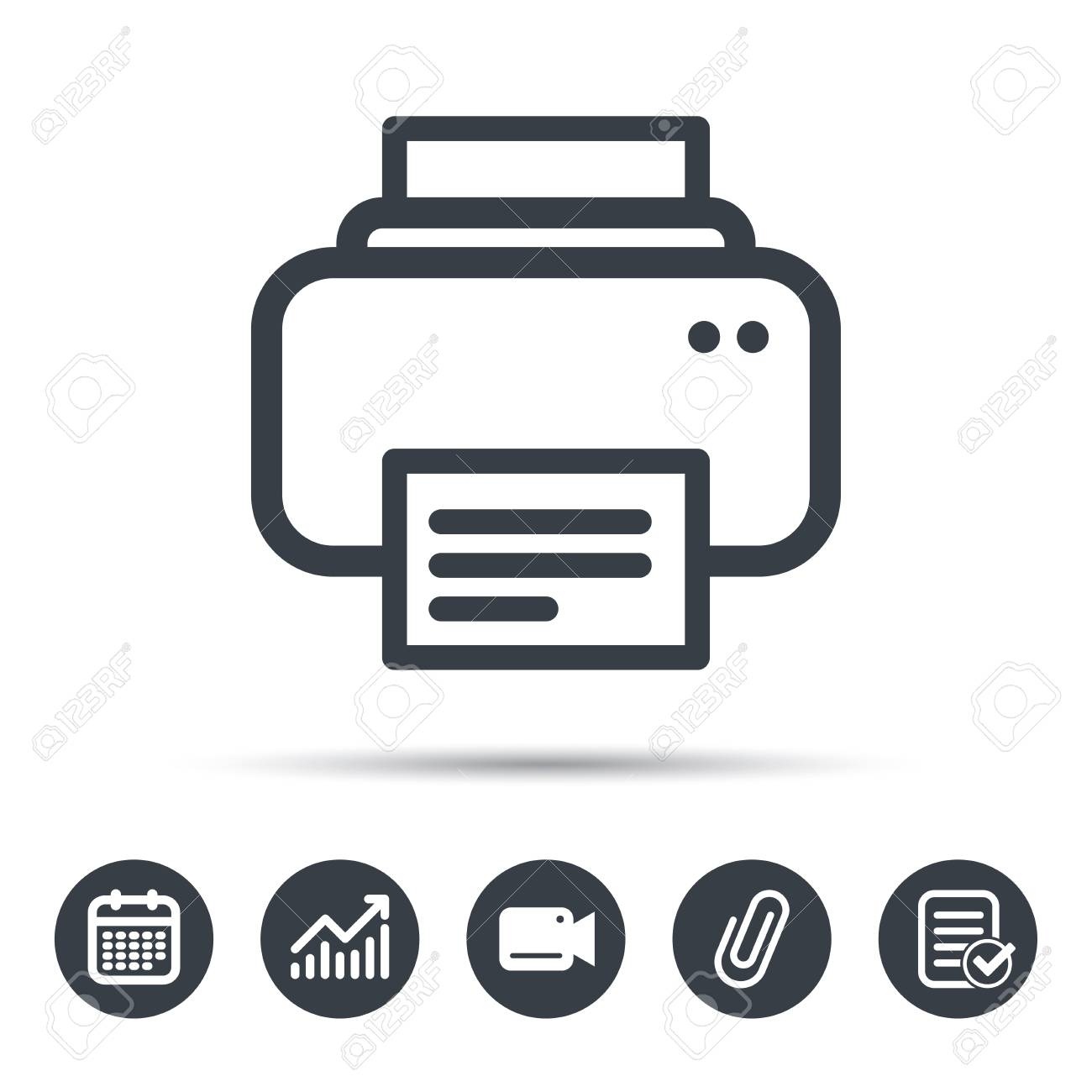 Printer Icon. Print Documents Technology Symbol. Calendar, Chart - Printable Video Surveillance Signs Free