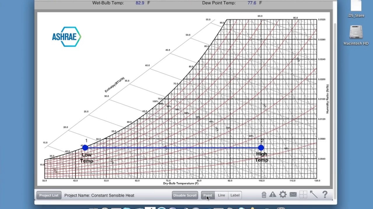 ashrae psychrometric chart no.1 sea level