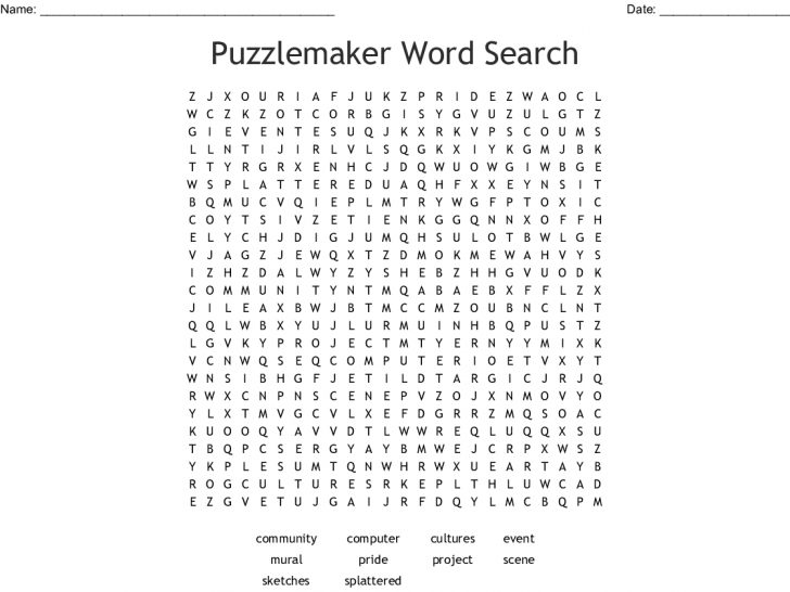 word search generator printable