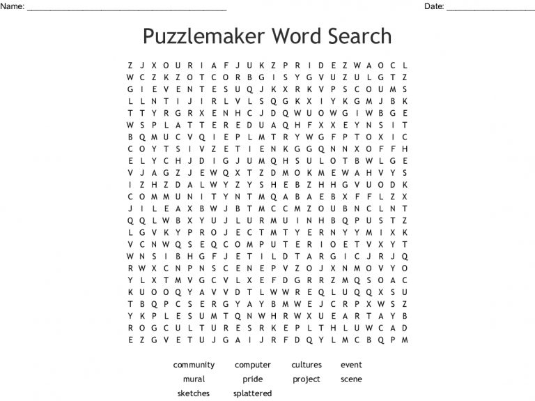 free printable word search puzzle maker