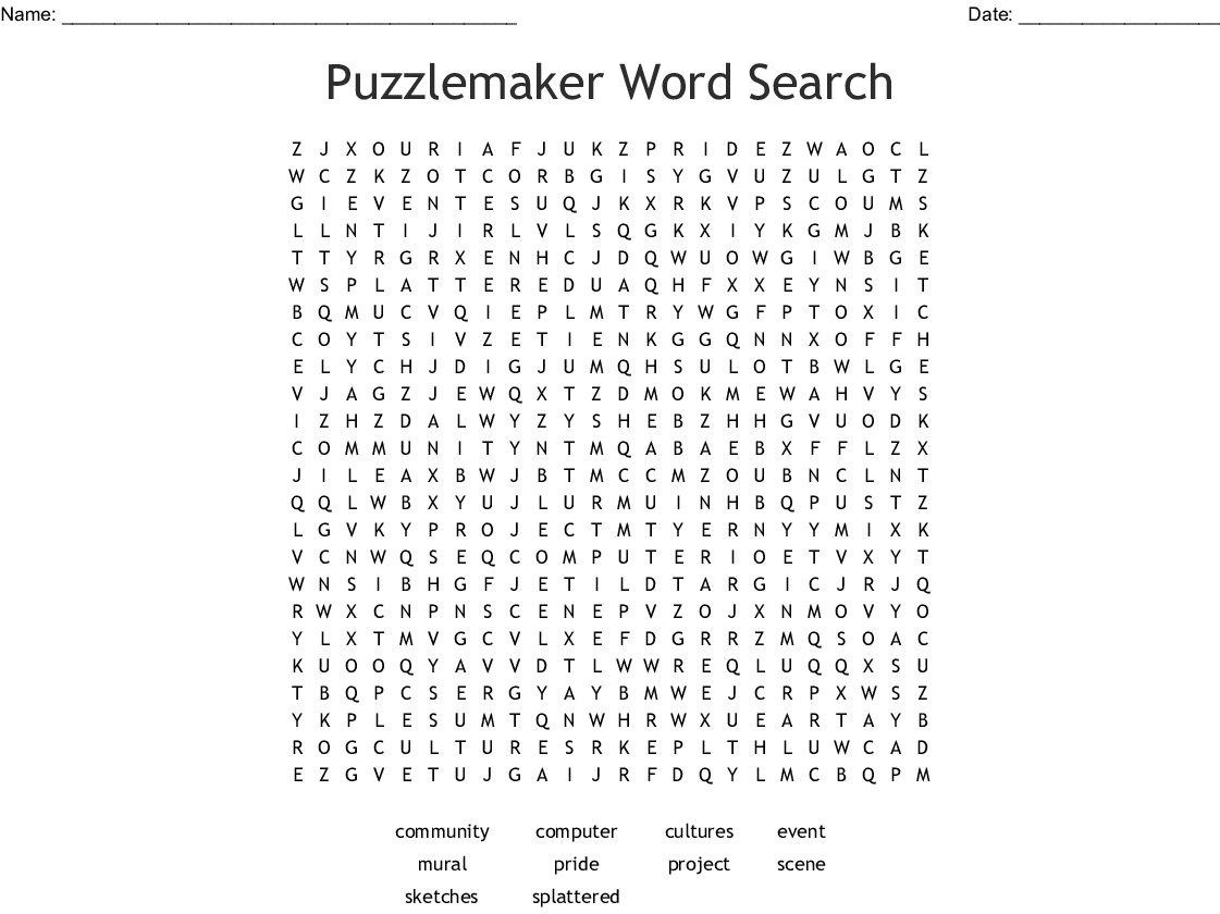 Word Search Maker Word Search Puzzle Maker Free Online Printable 