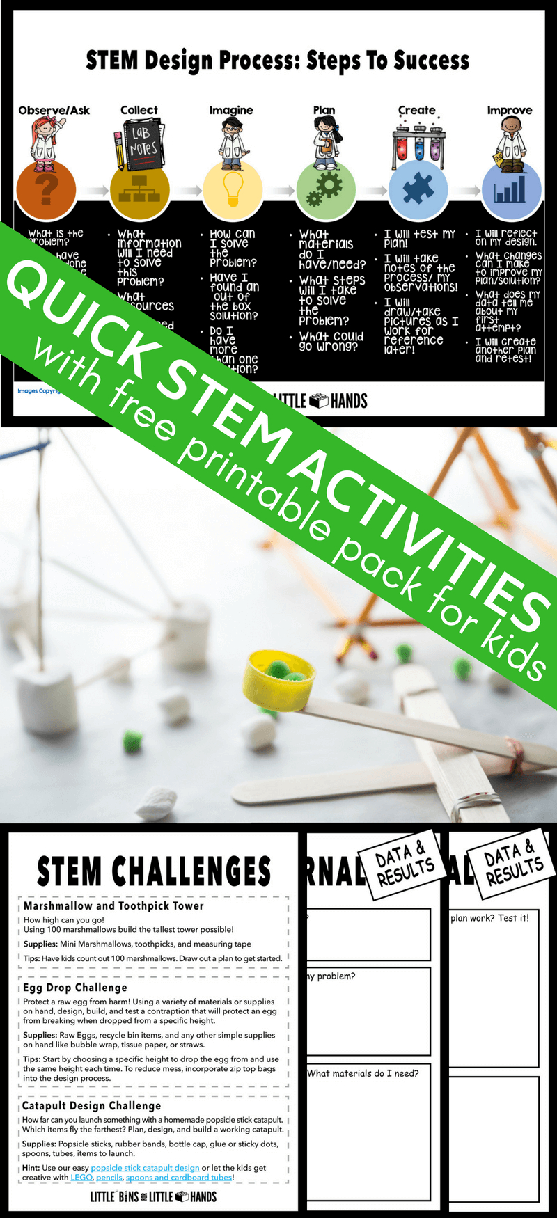 Quick Stem Activities With Free Printable Stem Challenge Pack - Free Printable Stem Activities