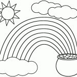 Rainbow Coloring Page ~ Kids Dream Of Rainbows With Pots Of Gold At   Free Printable Saint Patrick Coloring Pages