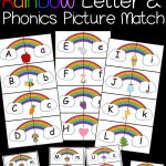 Rainbow Letter And Phonics Picture Match Free Printable | Abcs   Free Printable Rainbow Letters