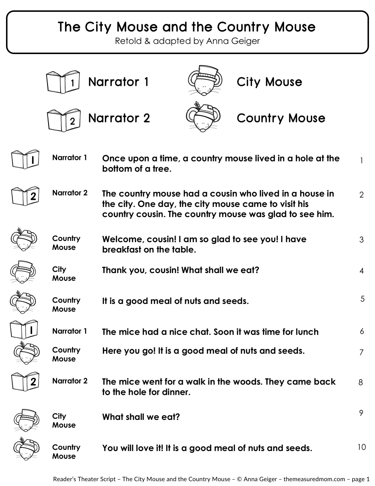 Free Printable Readers Theater Scripts Printable World Holiday